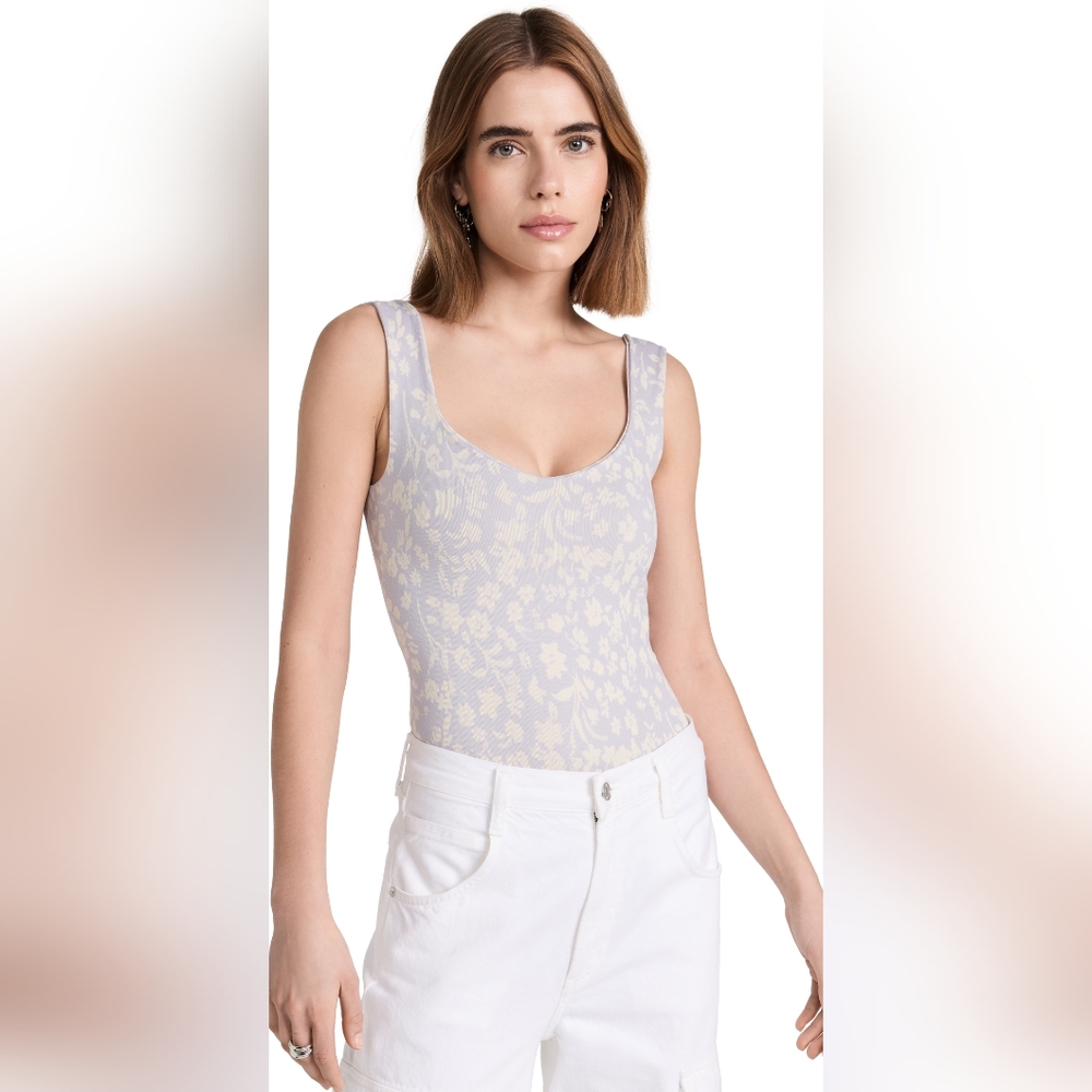 EUC Free People Printed Clean Lines Bodysuit